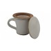 Ceramic Tea Cup and Strainer set - Milk White